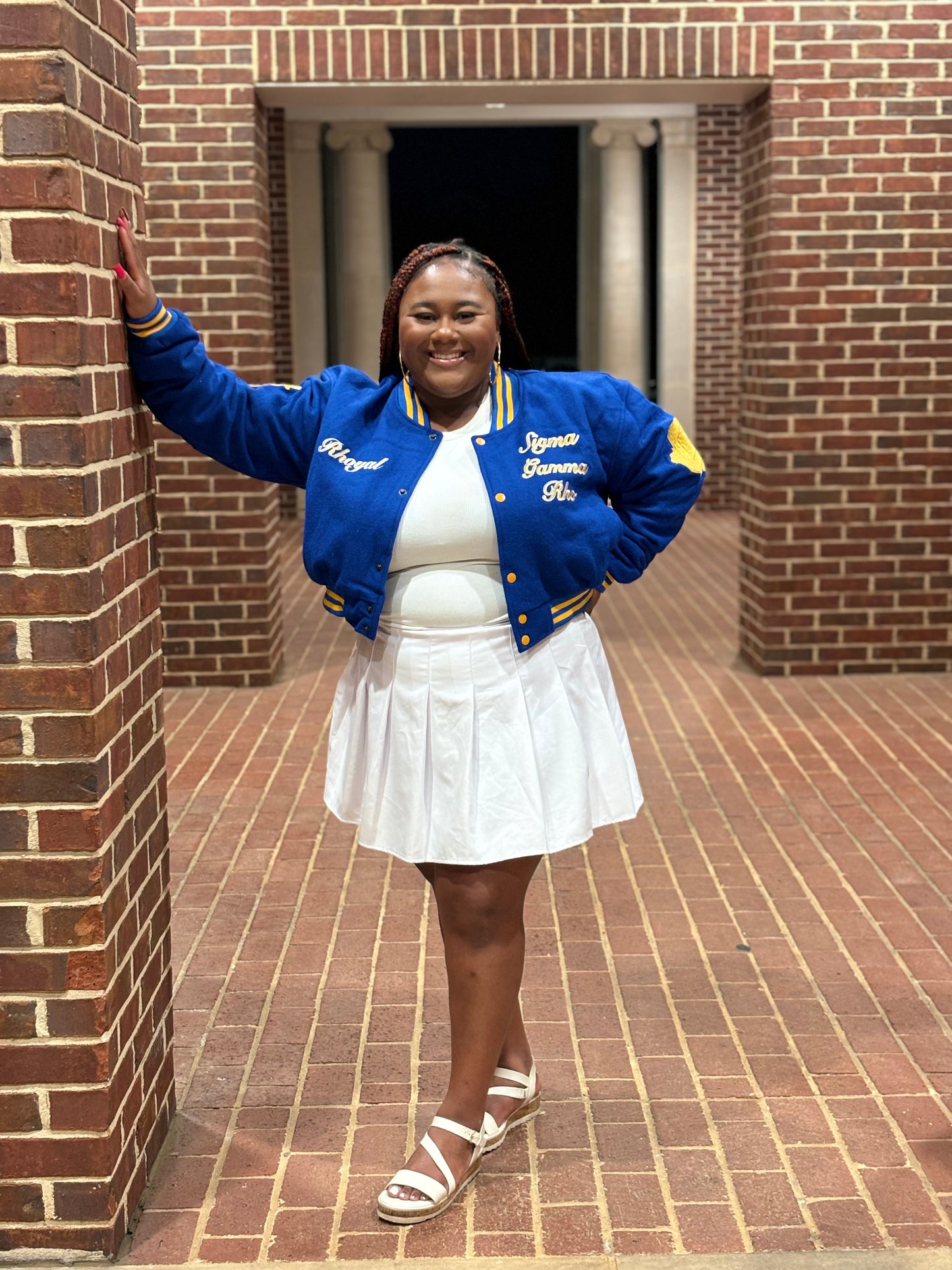 Sigma Gamma Rho Cropped Varsity Jacket