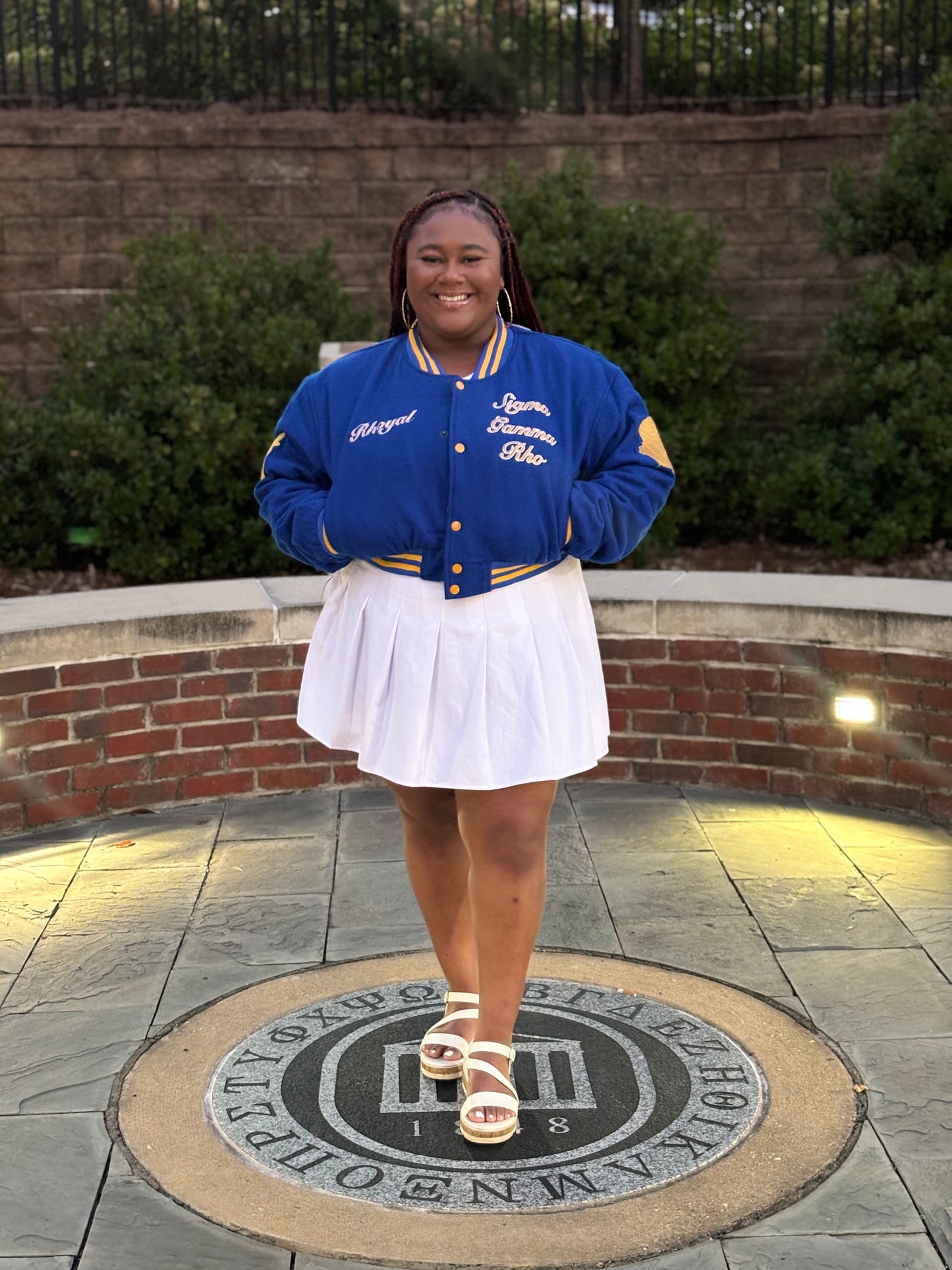 SGRHO Cropped Varsity Jacket